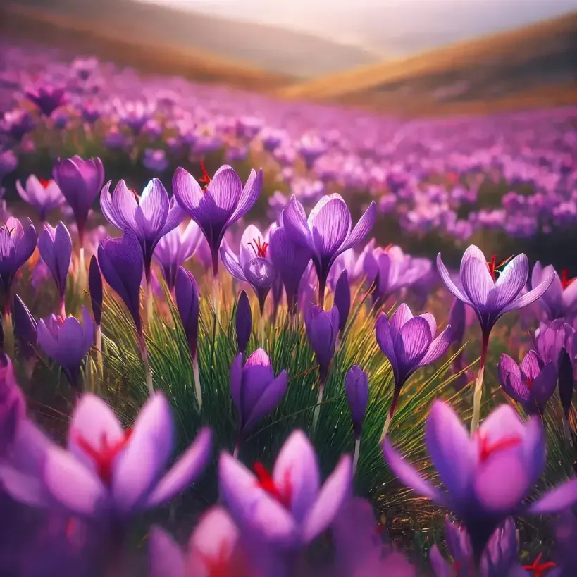 A-close-up-view-of-a-saffron-field-in-full-bloom-showing-vibrant-purple-saffron-flowers-scattered-across-a-green-meadow.-The-flowers-are-open-and-del-1